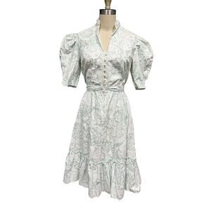 VTG Country Romance Roses Lace Floral Cottagecore Prairie Tea Party Dress 11/12